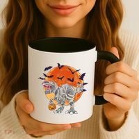 T-Rex Mummy Attack Spooky Halloween Coffee Mug thumb 3