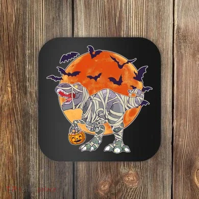 T-Rex Mummy Attack Spooky Halloween Coaster