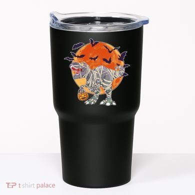 T-Rex Mummy Attack Spooky Halloween Tumbler