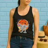 T-Rex Mummy Attack Spooky Halloween Women's Tank Top thumb 2