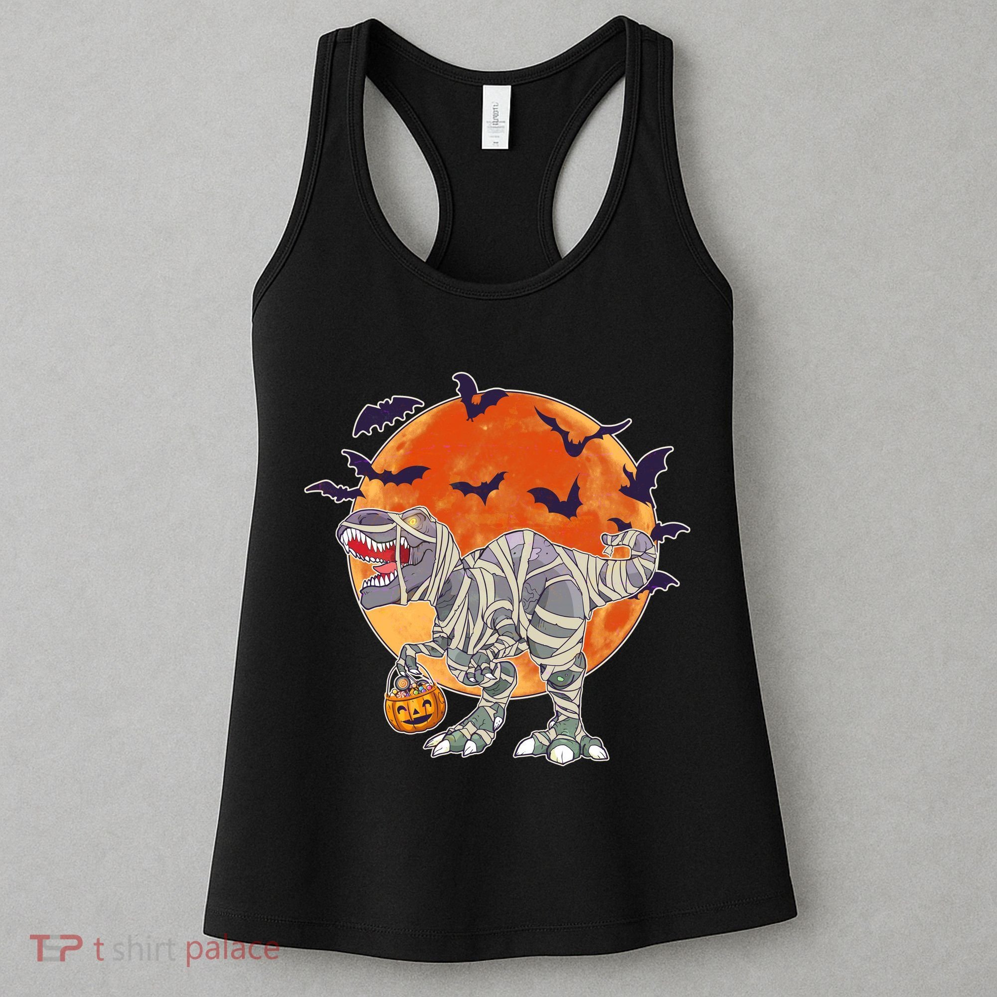 T-Rex Mummy Attack Spooky Halloween Women's Tank Top