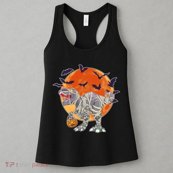 T-Rex Mummy Attack Spooky Halloween Women's Tank Top