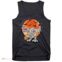 T-Rex Mummy Attack Spooky Halloween Tank Top thumb 0