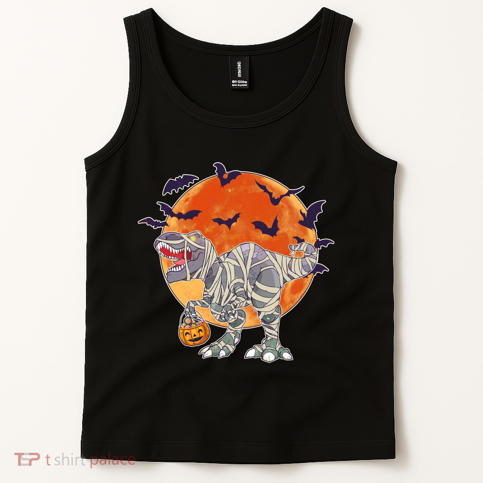 T-Rex Mummy Attack Spooky Halloween Tank Top