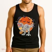 T-Rex Mummy Attack Spooky Halloween Tank Top thumb 3