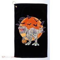 T-Rex Mummy Attack Spooky Halloween Golf Towel thumb 0