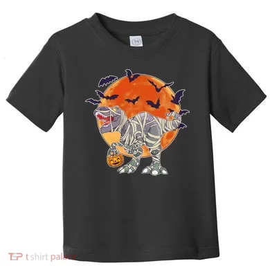 T-Rex Mummy Attack Spooky Halloween Toddler T-Shirt