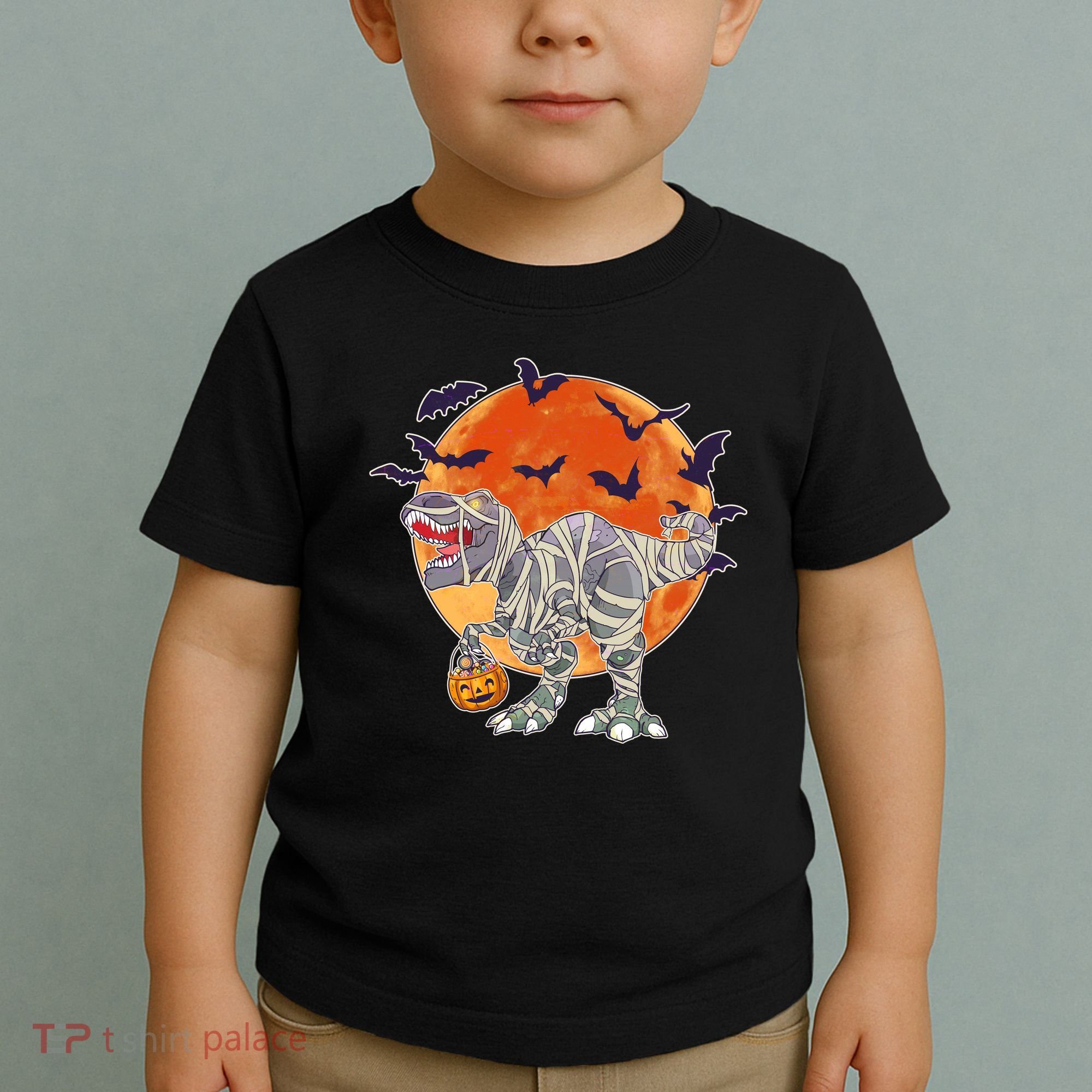 T-Rex Mummy Attack Spooky Halloween Toddler T-Shirt