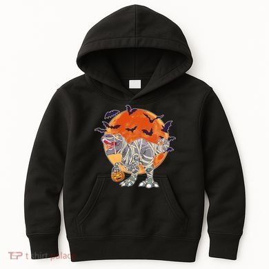 T-Rex Mummy Attack Spooky Halloween Kids Hoodie