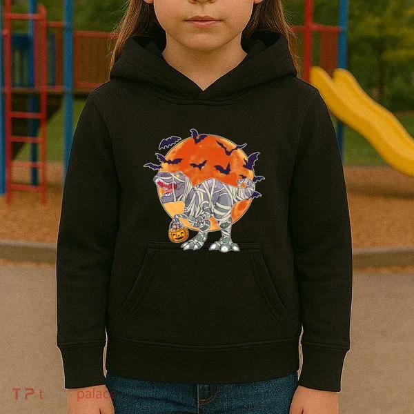 T-Rex Mummy Attack Spooky Halloween Kids Hoodie