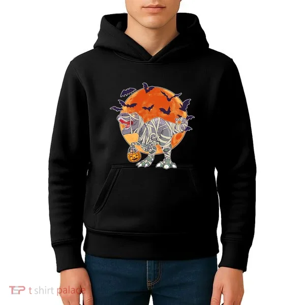 T-Rex Mummy Attack Spooky Halloween Kids Hoodie