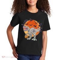 T-Rex Mummy Attack Spooky Halloween Kids T-Shirt thumb 2
