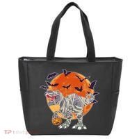 T-Rex Mummy Attack Spooky Halloween Tote Bag thumb 0