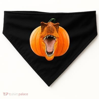 T-REX Pumpkin Face USA-Made Doggie Bandana