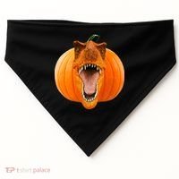T-REX Pumpkin Face USA-Made Doggie Bandana thumb 0