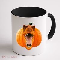 T-REX Pumpkin Face Coffee Mug thumb 1