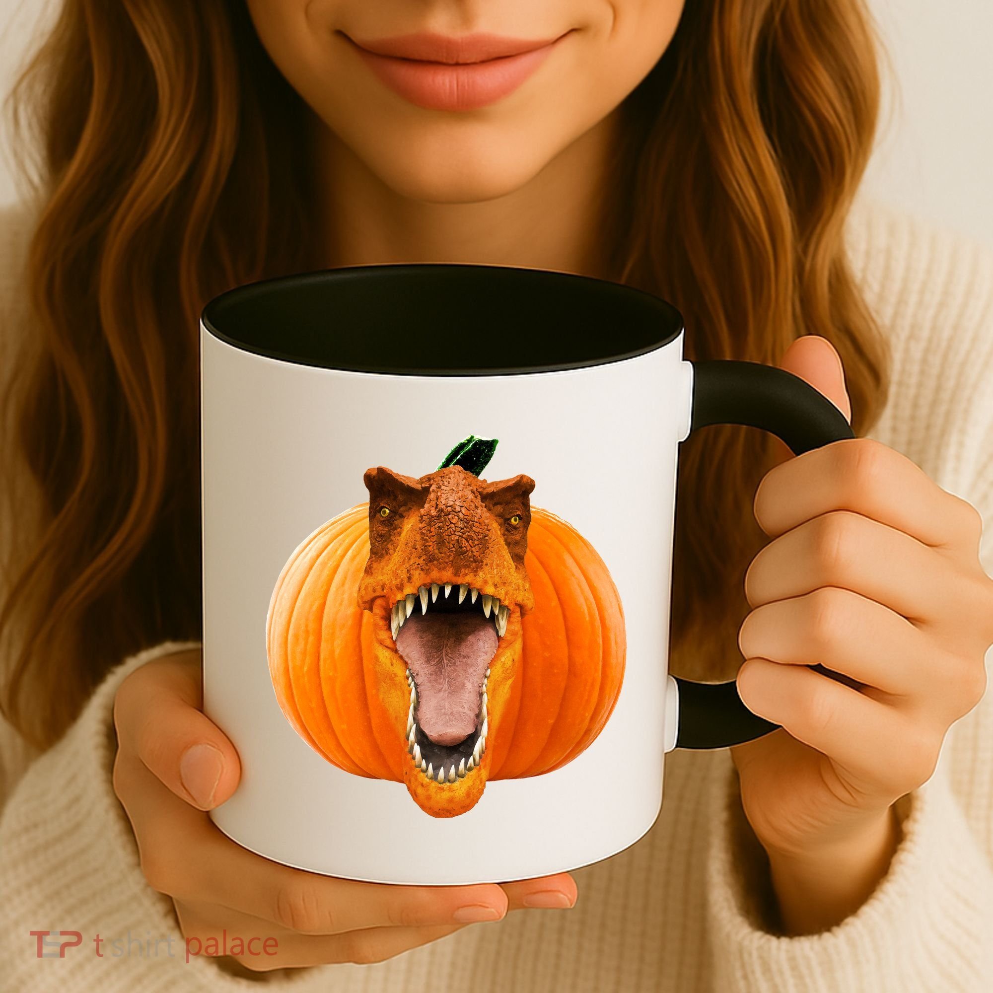 T-REX Pumpkin Face Coffee Mug