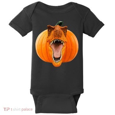 T-REX Pumpkin Face Baby Bodysuit