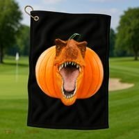 T-REX Pumpkin Face Golf Towel thumb 1