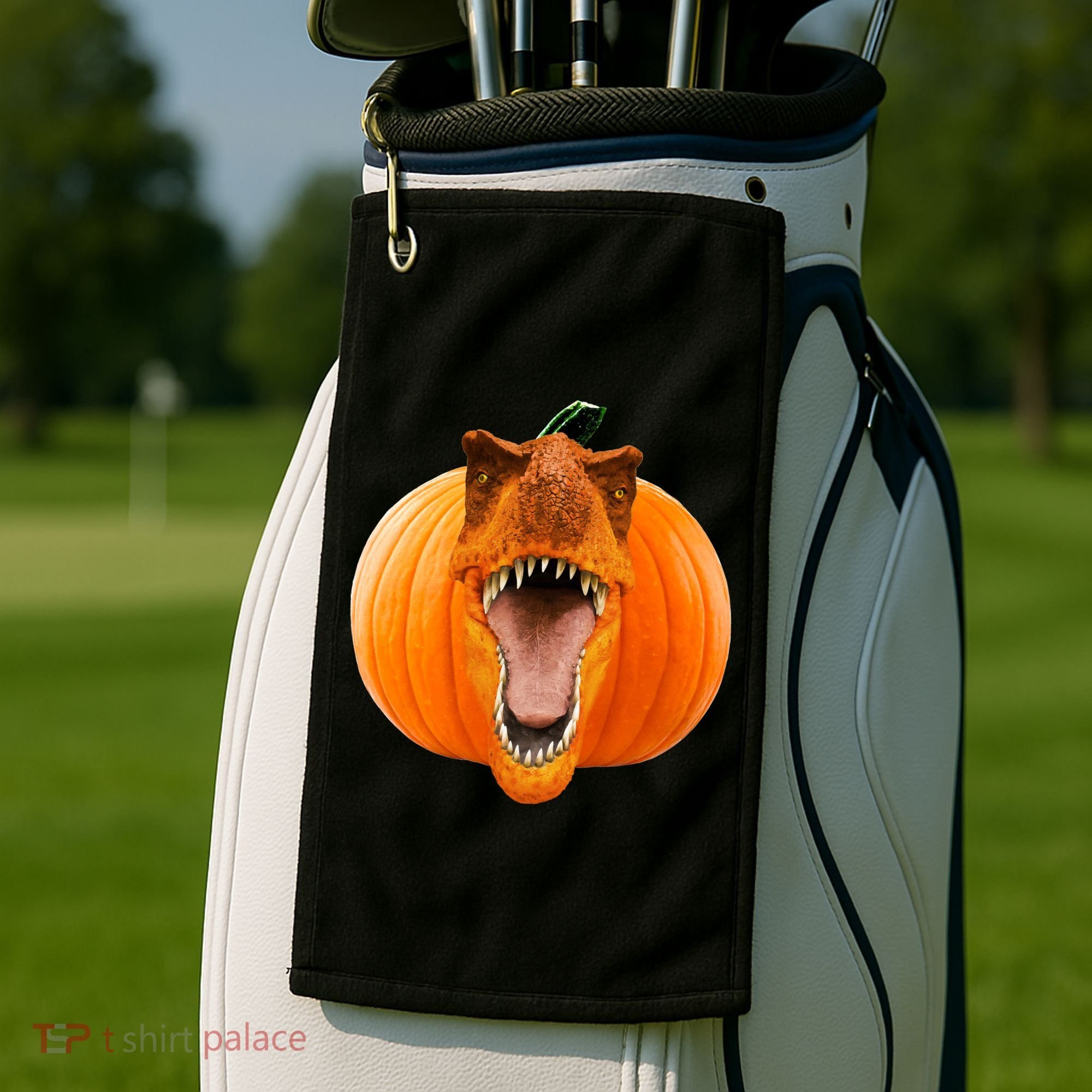 T-REX Pumpkin Face Golf Towel