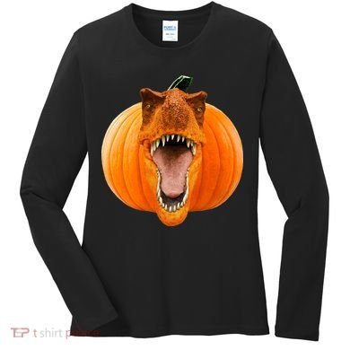 T-REX Pumpkin Face Women's Long Sleeve Shirt
