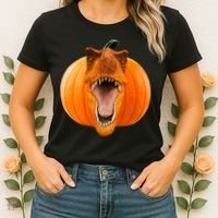 T-REX Pumpkin Face Women's T-Shirt thumb 2