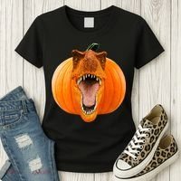 T-REX Pumpkin Face Women's T-Shirt thumb 3
