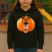 T-REX Pumpkin Face Kids Hoodie thumb 3