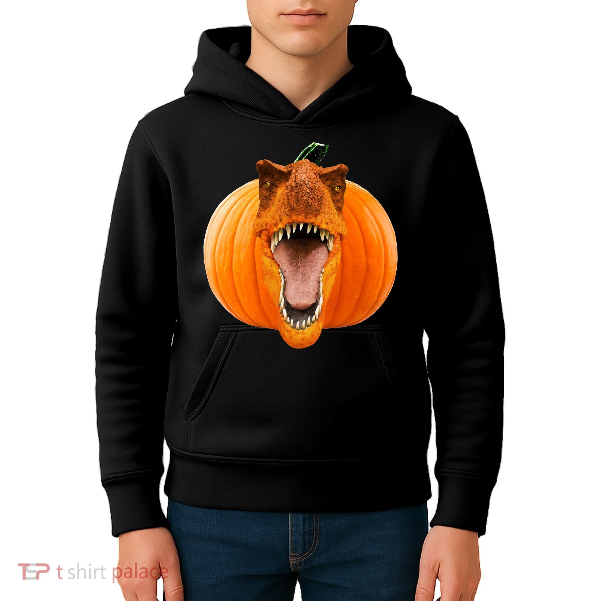 T-REX Pumpkin Face Kids Hoodie