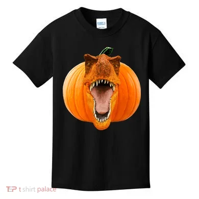 T-REX Pumpkin Face Kids T-Shirt
