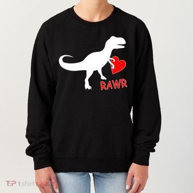 T-Rex Rawr Heart Dinosaur Valentine's Day Women's Sweatshirt