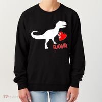 T-Rex Rawr Heart Dinosaur Valentine's Day Women's Sweatshirt thumb 0