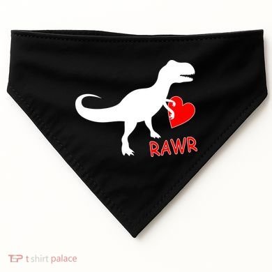 T-Rex Rawr Heart Dinosaur Valentine's Day USA-Made Doggie Bandana