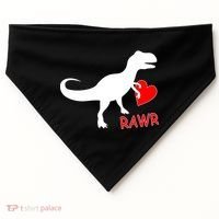 T-Rex Rawr Heart Dinosaur Valentine's Day USA-Made Doggie Bandana thumb 0