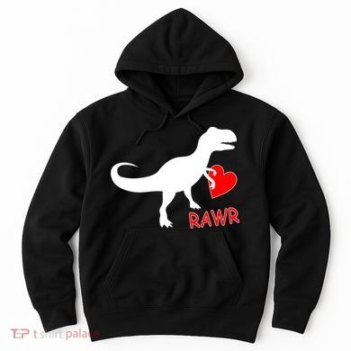 T-Rex Rawr Heart Dinosaur Valentine's Day Hoodie