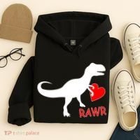 T-Rex Rawr Heart Dinosaur Valentine's Day Hoodie thumb 4