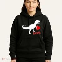 T-Rex Rawr Heart Dinosaur Valentine's Day Hoodie thumb 5