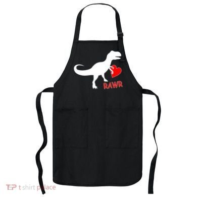 T-Rex Rawr Heart Dinosaur Valentine's Day Apron