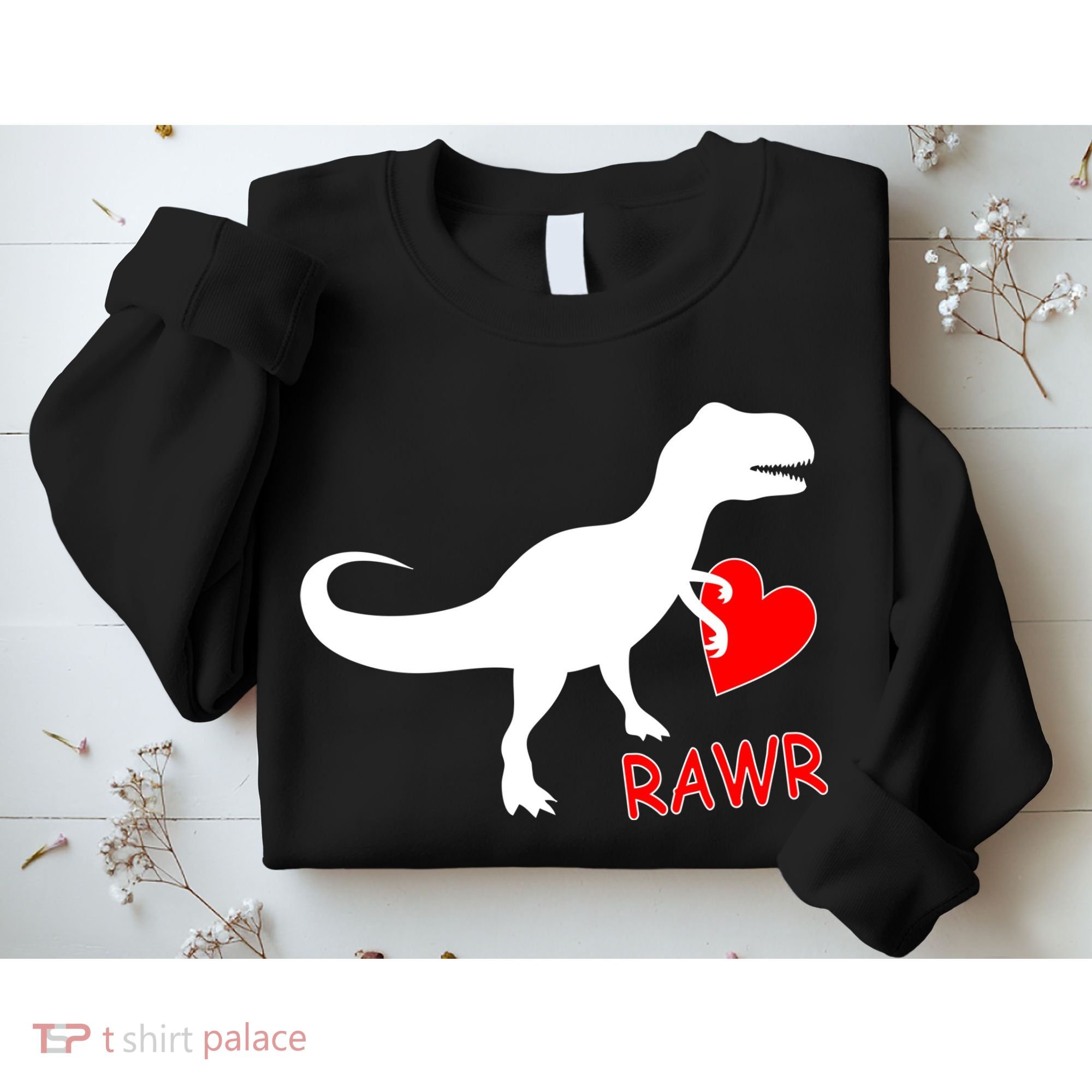 T-Rex Rawr Heart Dinosaur Valentine's Day Sweatshirt