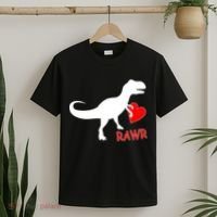 T-Rex Rawr Heart Dinosaur Valentine's Day T-Shirt thumb 2