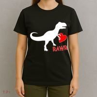 T-Rex Rawr Heart Dinosaur Valentine's Day T-Shirt thumb 4
