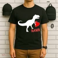 T-Rex Rawr Heart Dinosaur Valentine's Day T-Shirt thumb 6