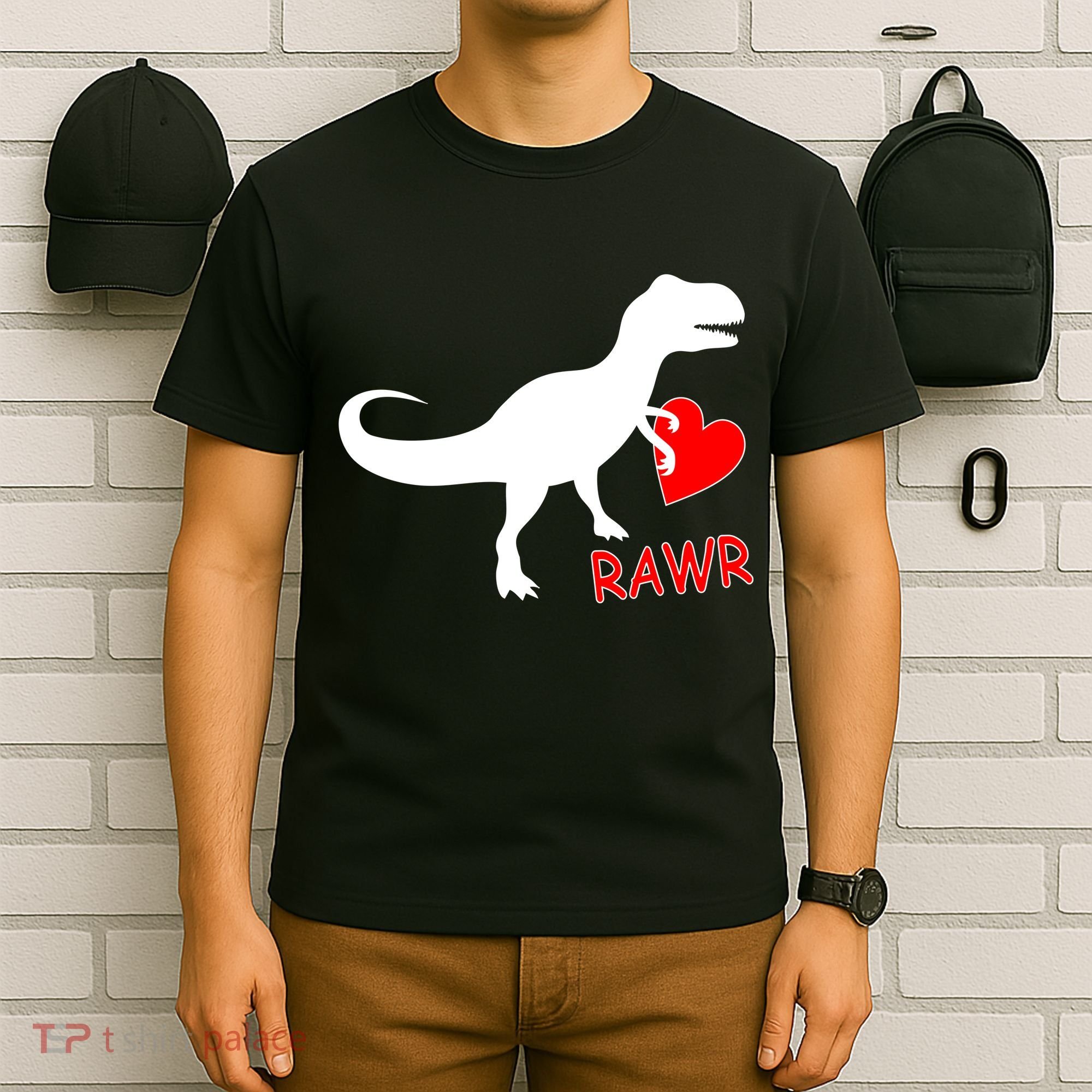 T-Rex Rawr Heart Dinosaur Valentine's Day T-Shirt