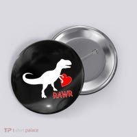 T-Rex Rawr Heart Dinosaur Valentine's Day Button thumb 0