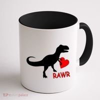 T-Rex Rawr Heart Dinosaur Valentine's Day Coffee Mug thumb 1