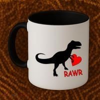 T-Rex Rawr Heart Dinosaur Valentine's Day Coffee Mug thumb 2
