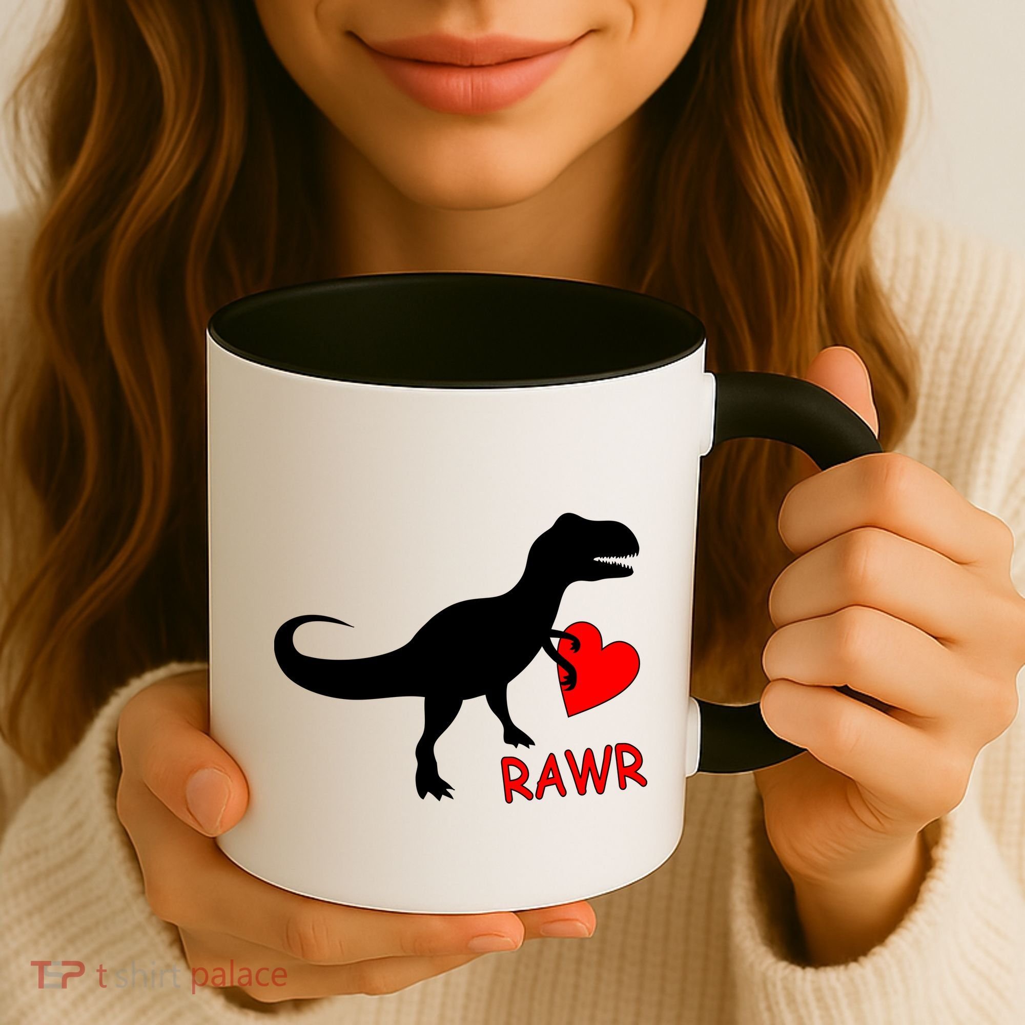 T-Rex Rawr Heart Dinosaur Valentine's Day Coffee Mug