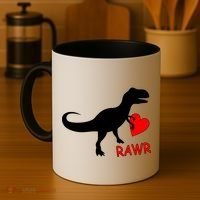 T-Rex Rawr Heart Dinosaur Valentine's Day Coffee Mug thumb 4