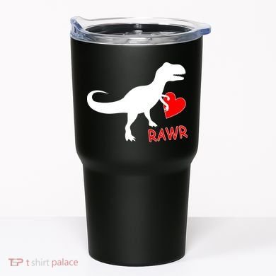 T-Rex Rawr Heart Dinosaur Valentine's Day Tumbler