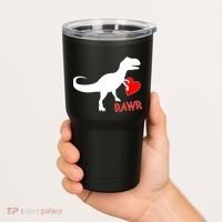 T-Rex Rawr Heart Dinosaur Valentine's Day Tumbler thumb 2